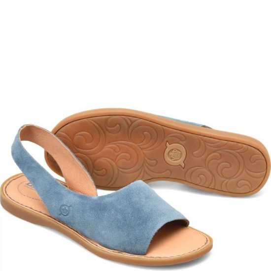 Born Shoes Canada | Women's Inlet Sandals - Jeans Suede (Blue) - Click Image to Close