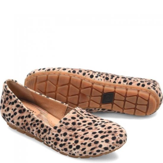 Born Shoes Canada | Women's Sebra Flats - Black Natural Leopard (Animal Print) - Click Image to Close