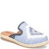 Born Shoes Canada | Women's Gretta Clogs - Sea Blue Cotton Fabric (Multicolor)