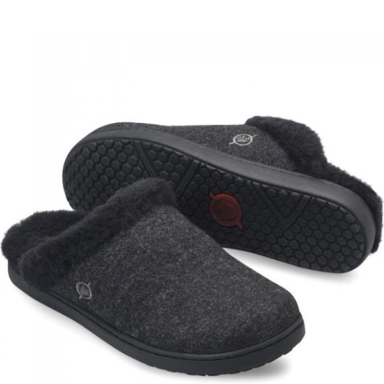 Born Shoes Canada | Women's Zoe Clogs - Black Wool Combo (Black) - Click Image to Close