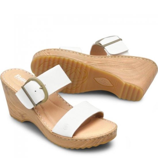 Born Shoes Canada | Women's Emily Sandals - White Bianco (White) - Click Image to Close