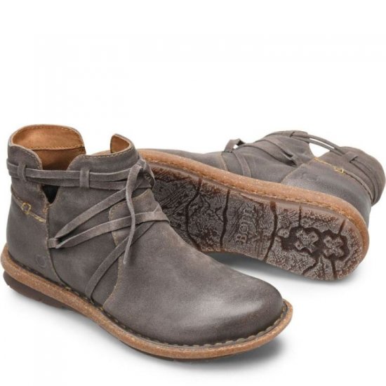 Born Shoes Canada | Women's Tarkiln Boots - Wet Weather Distressed (Grey) - Click Image to Close