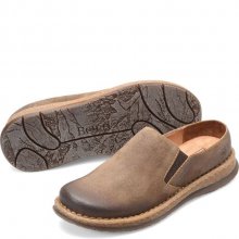 Born Shoes Canada | Men's Bryson Clog Slip-Ons & Lace-Ups - Taupe Avola distressed (Tan)