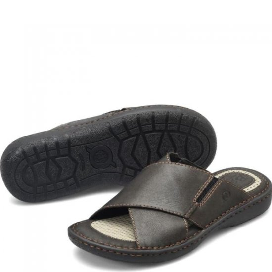Born Shoes Canada | Men's Marco Sandals - Black - Click Image to Close