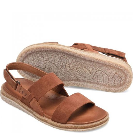 Born Shoes Canada | Women's Cadyn Sandals - Cognac Suede (Brown) - Click Image to Close