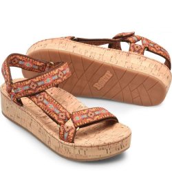 Born Shoes Canada | Women's Sirena Sandals - Orange Fabric (Multicolor)