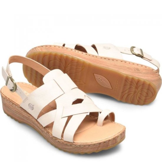 Born Shoes Canada | Women's Abbie Sandals - Bone (White) - Click Image to Close