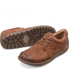 Born Shoes Canada | Men's Nigel 3-Eye Slip-Ons & Lace-Ups - Rust Tobacco Distressed (Brown)