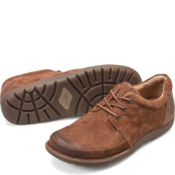 Born Shoes Canada | Men's Nigel 3-Eye Slip-Ons & Lace-Ups - Rust Tobacco Distressed (Brow