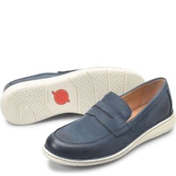 Born Shoes Canada | Men's Taylor Slip-Ons & Lace-Ups - Navy Blue Night Nubuck (Blue)