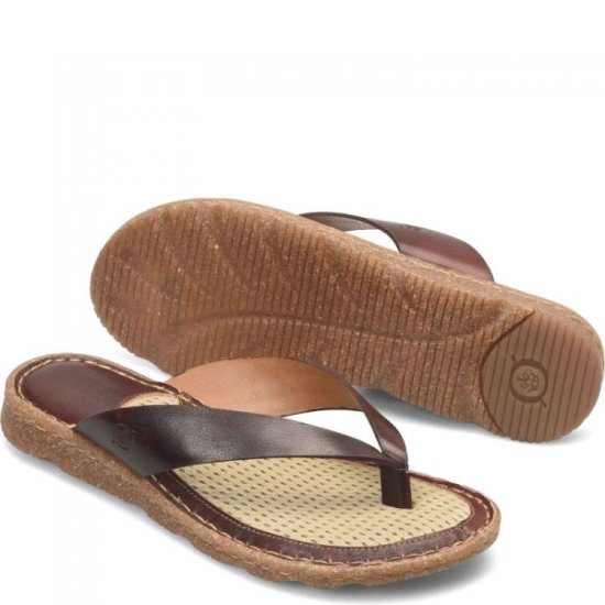 Born Shoes Canada | Women's Bora Basic Sandals - Dark Brown (Brown) - Click Image to Close