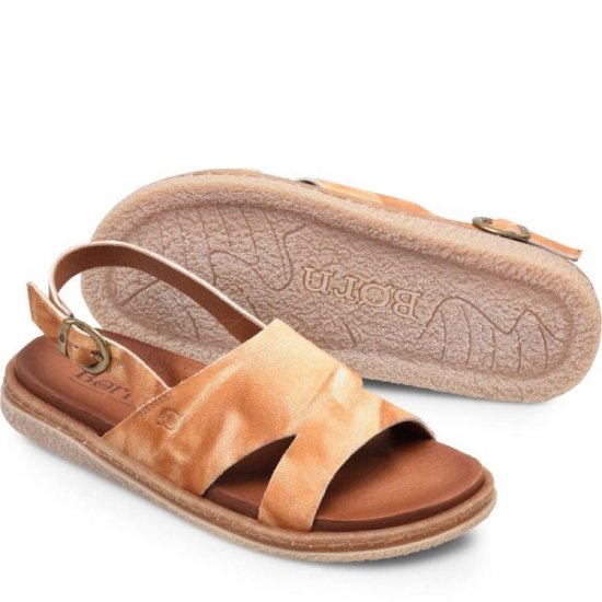 Born Shoes Canada | Women's Carah Sandals - Glazed Ginger Suede (Multicolor) - Click Image to Close