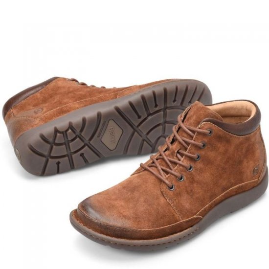 Born Shoes Canada | Men's Nigel Boots - Rust Tobacco Distressed (Brown) - Click Image to Close