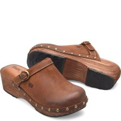 Born Shoes Canada | Women's Jewel Clogs - Glazed Ginger Distressed (Brown)