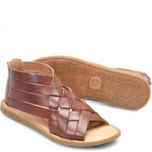 Born Shoes Canada | Women's Iwa Woven Sandals - Dark Tan Bourbon (Brown)
