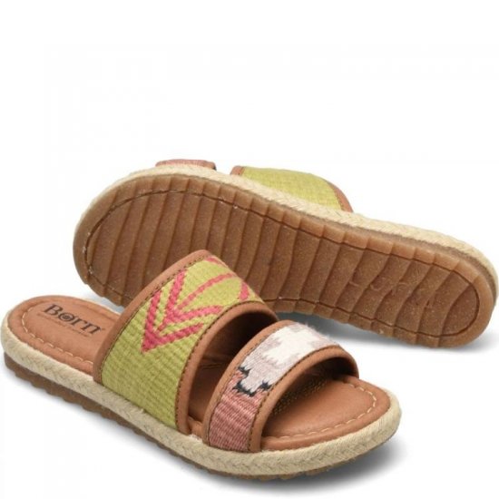 Born Shoes Canada | Women's Ellie Sandals - Green Fabric (Green) - Click Image to Close