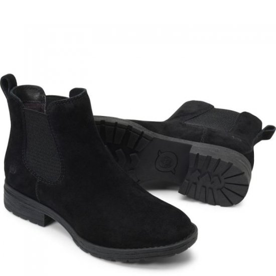 Born Shoes Canada | Women's Cove Boots - Black Suede (Black) - Click Image to Close