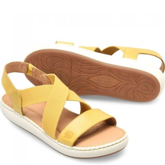 Born Shoes Canada | Women's Jayla Sandals - Lemon (Yellow) - Click Image to Close