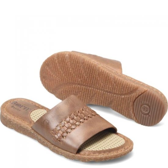 Born Shoes Canada | Women's Trenza Basic Sandals - Light Tan Woven (Tan) - Click Image to Close
