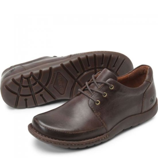 Born Shoes Canada | Men's Nigel 3-Eye Slip-Ons & Lace-Ups - Cocoa Brown (Brown) - Click Image to Close