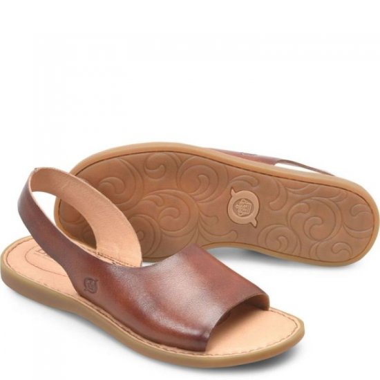 Born Shoes Canada | Women's Inlet Sandals - Dark Tan Bourbon (Brown) - Click Image to Close