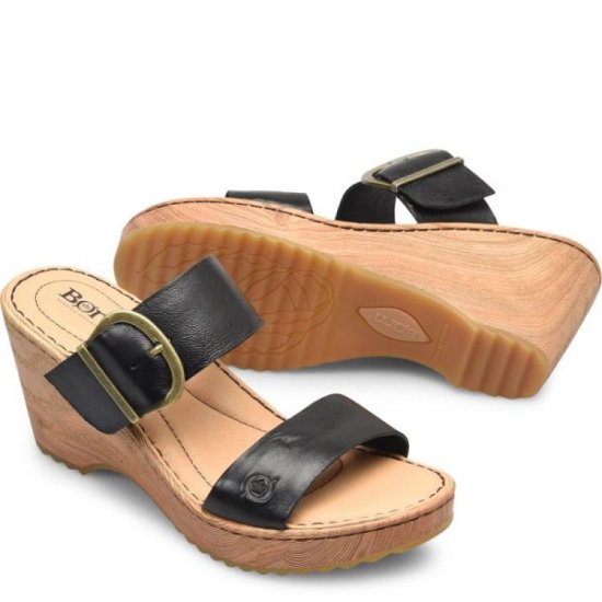 Born Shoes Canada | Women's Emily Sandals - Black - Click Image to Close
