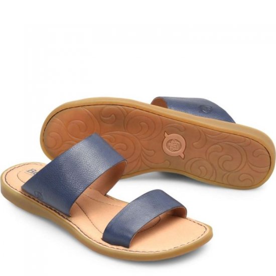 Born Shoes Canada | Women's Inslo Sandals - Navy Marine (Blue) - Click Image to Close