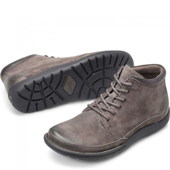 Born Shoes Canada | Men's Nigel Boots - Grey Combo Distressed (Grey) - Click Image to Close