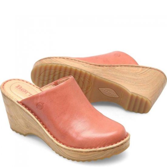 Born Shoes Canada | Women's Natalie Clogs - Rust Cayenne (Orange) - Click Image to Close