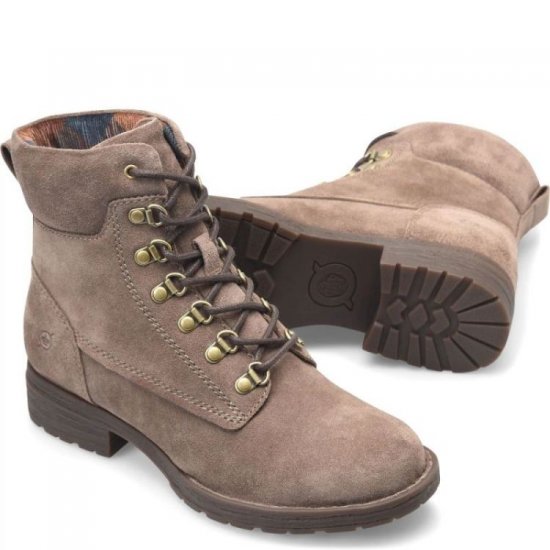 Born Shoes Canada | Women's Codi Boots - Mustang Taupe Suede (Tan) - Click Image to Close