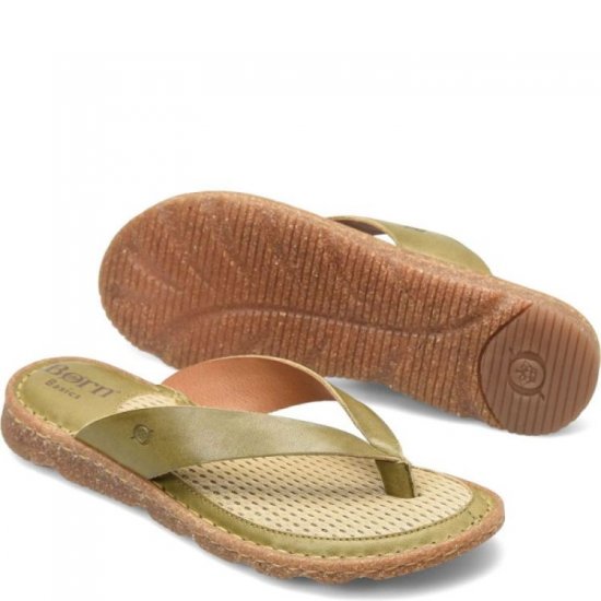 Born Shoes Canada | Women's Bora Basic Sandals - Olive (Green) - Click Image to Close
