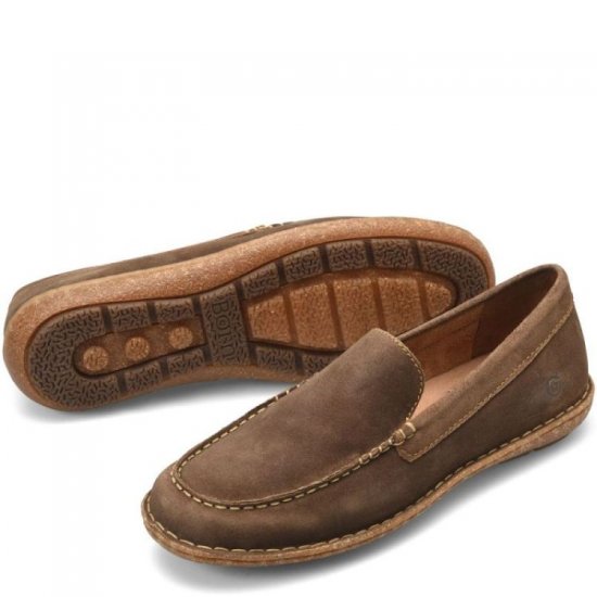 Born Shoes Canada | Men's Naldo Slip-Ons & Lace-Ups - Taupe Avola Nubuck (Tan) - Click Image to Close