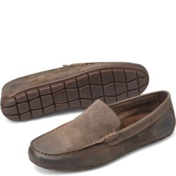 Born Shoes Canada | Men's Allan Slip-Ons & Lace-Ups - Taupe Mud Distressed (Brown)