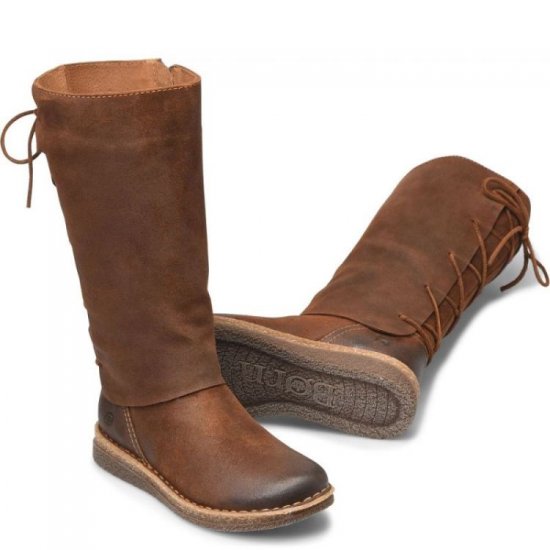 Born Shoes Canada | Women's Sable Boots - Glazed Ginger Distressed (Brown) - Click Image to Close