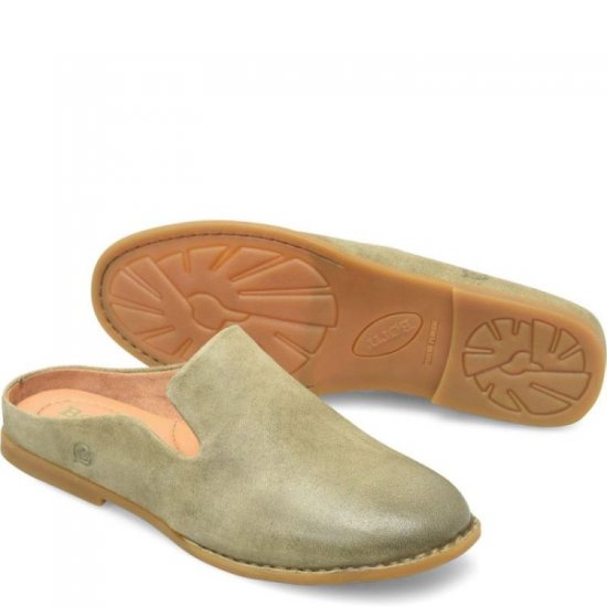 Born Shoes Canada | Women's Maia Flats - Kiwi Distressed (Green) - Click Image to Close