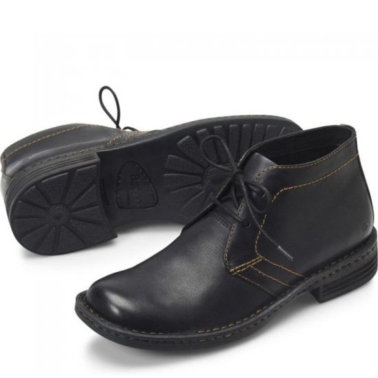 Born Shoes Canada | Men's Harrison Boots - Black - Click Image to Close