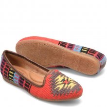Born Shoes Canada | Women's Giselle Flats - Red Cotton Fabric (Multicolor)