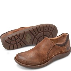 Born Shoes Canada | Men's Nigel Slip On Slip-Ons & Lace-Ups - Rust Distressed Combo (Brow