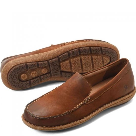 Born Shoes Canada | Men's Naldo Slip-Ons & Lace-Ups - Rust Maple Leaf Nubuck (Brown) - Click Image to Close