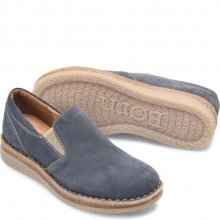 Born Shoes Canada | Women's Palma Slip-Ons & Lace-Ups - Dark Jeans Suede (Blue)