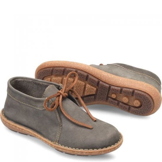 Born Shoes Canada | Women's Nuala Boots - Grey Nubuck (Grey) - Click Image to Close