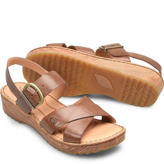 Born Shoes Canada | Women's Aida Sandals - Luggage (Brown) - Click Image to Close