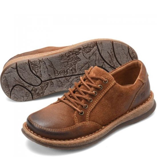Born Shoes Canada | Men's Bronson Slip-Ons & Lace-Ups - Glazed Ginger Distressed (Brown) - Click Image to Close