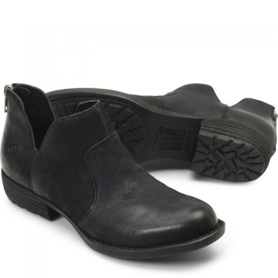 Born Shoes Canada | Women's Kerri Boots - Black Distressed (Black) - Click Image to Close