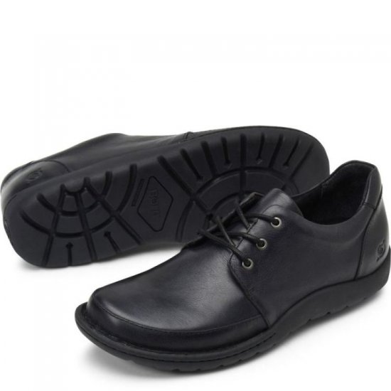 Born Shoes Canada | Men's Nigel 3-Eye Slip-Ons & Lace-Ups - Black - Click Image to Close